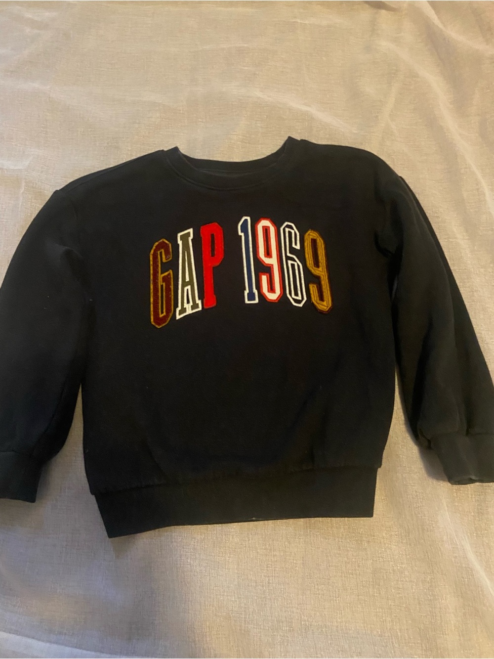 GAP Black Kids Sweatshirt with Multicolor 'GAP 1969' Appliqué - Boys